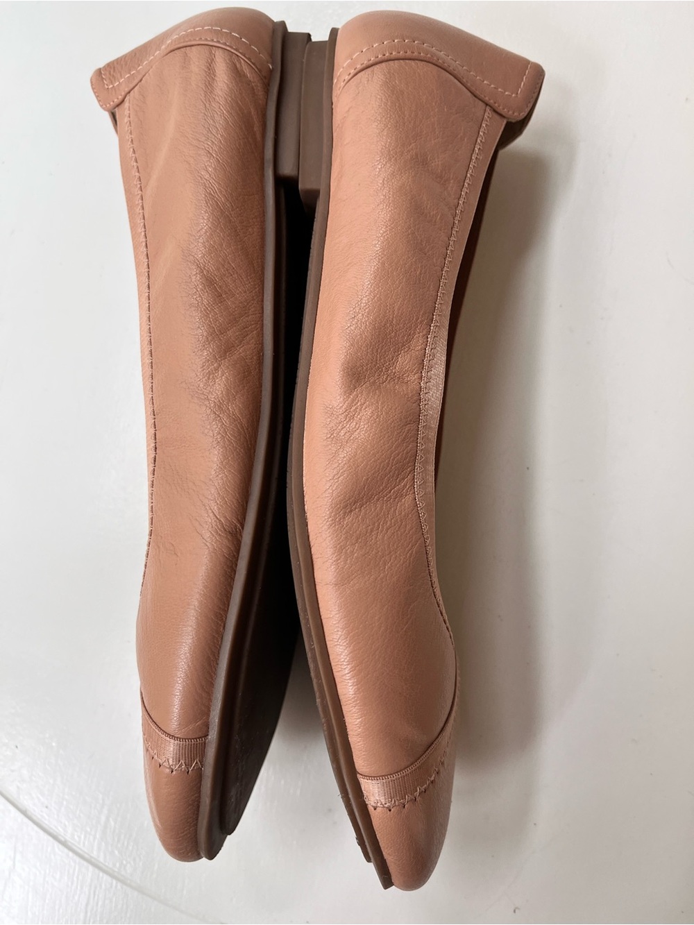 Vionic Women's Leather Ballet Flats in Neutral Tan Tone - Picture 4 of 9